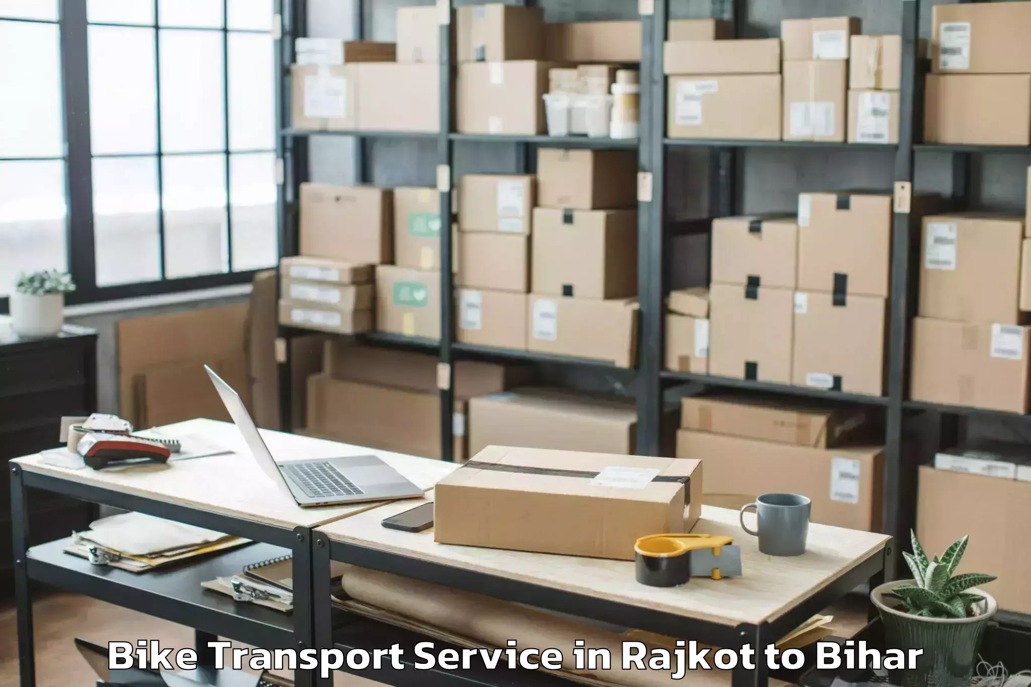 Professional Rajkot to Warisaliganj Bike Transport